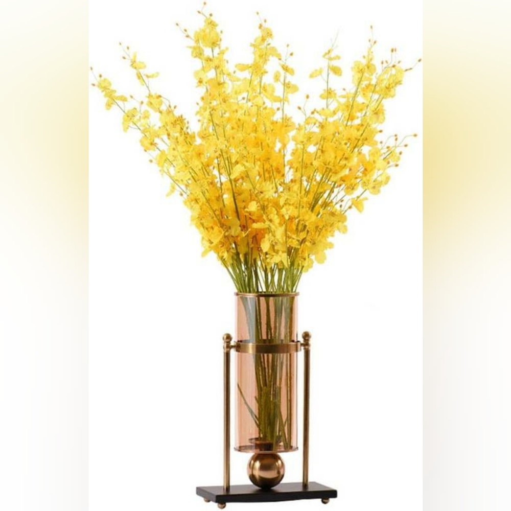 Cabilock 1pc Ornaments Minimalist Flower Vase Crystal Flower Vase Footed